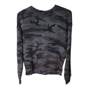 Rails Ramona Camo Print‎ Sweater In Iron Camo Size XS Relaxed Fit